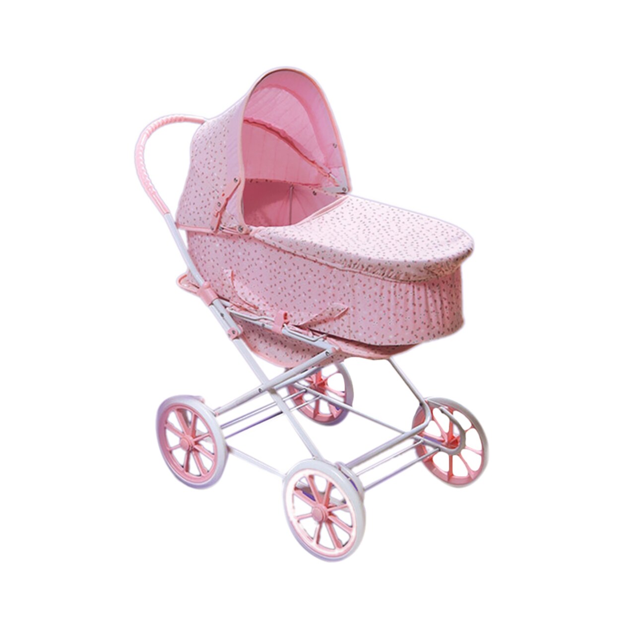Badger Basket Co. Pink Gingham 3 in 1 Doll Pram Carrier and
